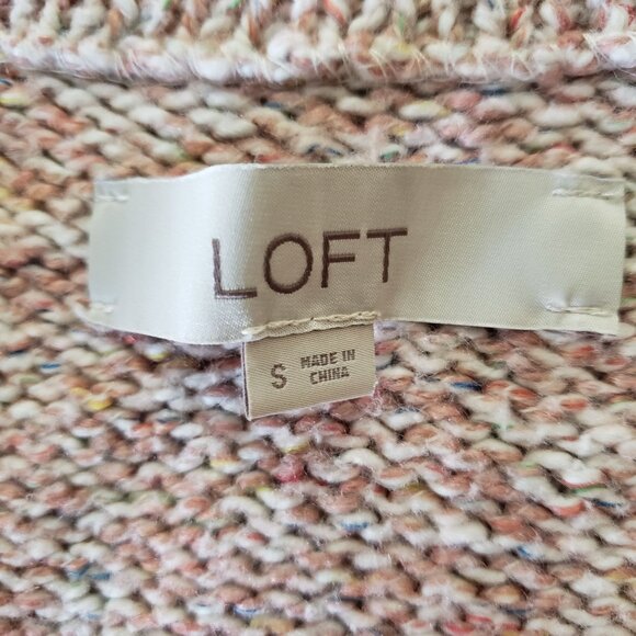 Loft Womens V-Neck Knit Sweater Size S Autumn Classic Preppy Casual Neutral - Picture 4 of 5